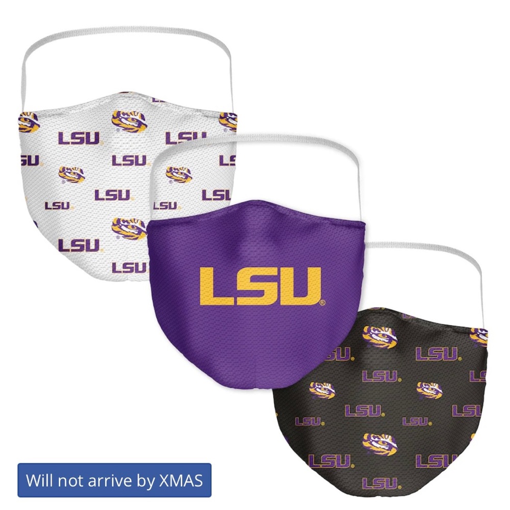LSU set of three facemasks brand new Tigers ncaa fanatics